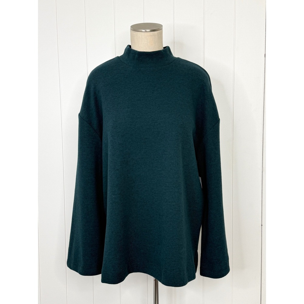 Old Navy Mock Neck Tunic Sweater NWT Women Large Green Knit Cozy Oversized